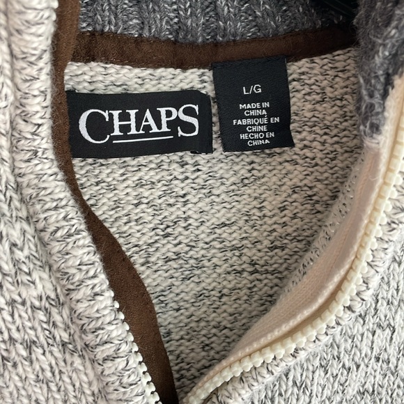 Chaps Thick Knit Cotton Quarter Zip Sweater - Picture 2 of 9